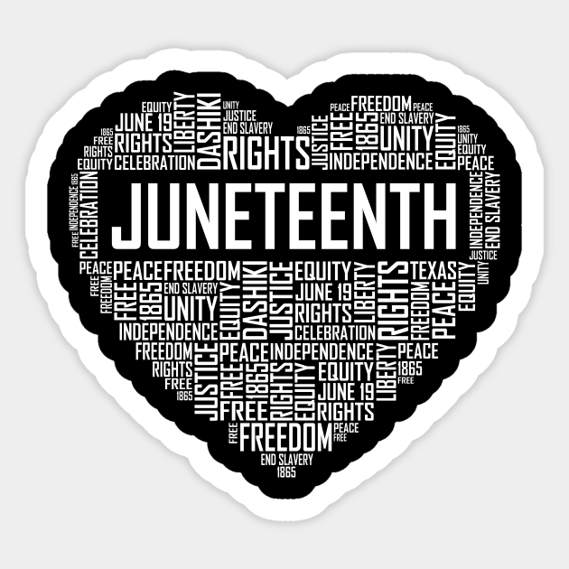 Juneteenth Heart Sticker by LetsBeginDesigns